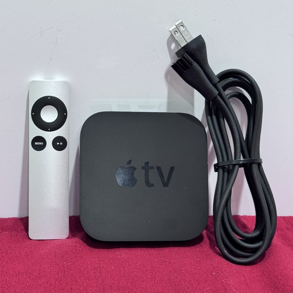 Apple TV 3rd Generation Black Model A1469 w/Remote & Power Cable Tested/Works